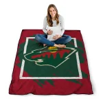 minnesota wild block border red quilt blanket best selling