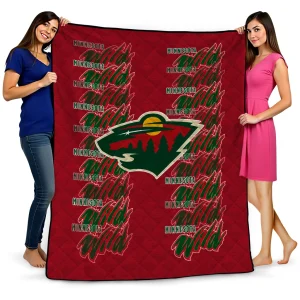 minnesota wild bold red quilt blanket best selling
