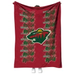 minnesota wild bold red quilt blanket best selling