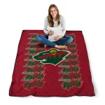 minnesota wild bold red quilt blanket best selling