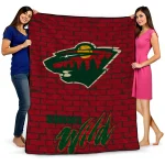 minnesota wild brick grid red quilt blanket best selling