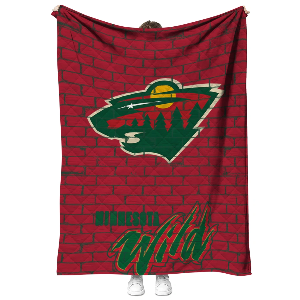 minnesota wild brick grid red quilt blanket fashion forward
