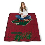 minnesota wild brick grid red quilt blanket best selling