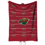 minnesota wild handdrawn stripes red quilt blanket best selling