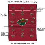 minnesota wild handdrawn stripes red quilt blanket best selling