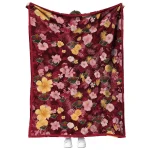 minnesota wild hibiscus foliage red quilt blanket best selling