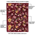 minnesota wild hibiscus foliage red quilt blanket best selling