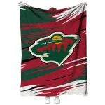 minnesota wild lines red white quilt blanket best selling