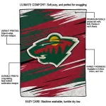 minnesota wild lines red white quilt blanket best selling