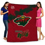 Minnesota Wild NHL Shield Red Quilt Blanket 1 minnesota wild nhl shield red quilt blanket best selling