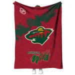 minnesota wild nhl shield red quilt blanket best selling