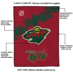 minnesota wild nhl shield red quilt blanket best selling