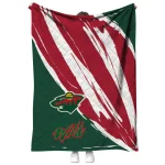minnesota wild stroke art red white quilt blanket best selling