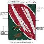 minnesota wild stroke art red white quilt blanket best selling