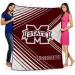mississippi state bulldogs arrow layers maroon quilt blanket best selling