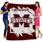 mississippi state bulldogs block border maroon quilt blanket best selling