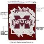 mississippi state bulldogs block border maroon quilt blanket best selling