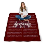 mississippi state bulldogs bold red maroon quilt blanket best selling