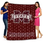 Mississippi State Bulldogs Brick Grid Maroon Quilt Blanket 1 mississippi state bulldogs brick grid maroon quilt blanket best selling