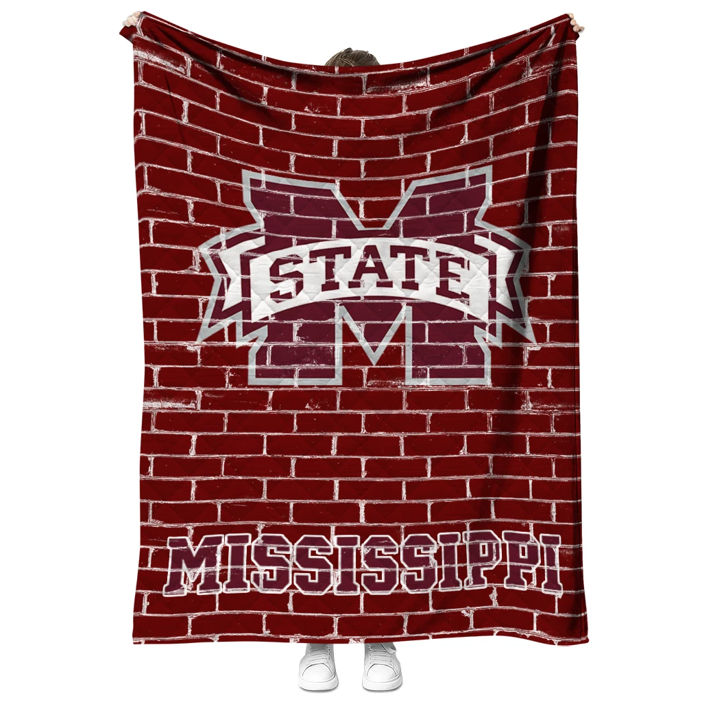 mississippi state bulldogs brick grid maroon quilt blanket fashion forward mississippi state bulldogs brick grid maroon quilt blanket fashion forward