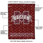 mississippi state bulldogs brick grid maroon quilt blanket best selling