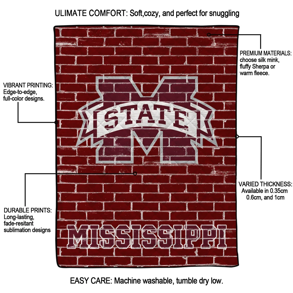 mississippi state bulldogs brick grid maroon quilt blanket latest model mississippi state bulldogs brick grid maroon quilt blanket latest model