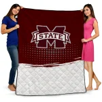 mississippi state bulldogs dot illusion maroon quilt blanket best selling