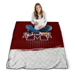 mississippi state bulldogs dot illusion maroon quilt blanket best selling