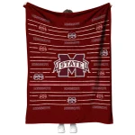 mississippi state bulldogs handdrawn stripes maroon quilt blanket best selling