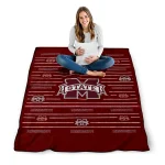 mississippi state bulldogs handdrawn stripes maroon quilt blanket best selling