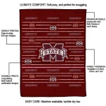 mississippi state bulldogs handdrawn stripes maroon quilt blanket best selling