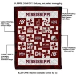mississippi state bulldogs helmet heart maroon quilt blanket best selling
