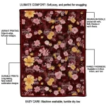 mississippi state bulldogs hibiscus foliage maroon quilt blanket best selling