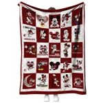 mississippi state bulldogs mickey mouse motif maroon white quilt blanket best selling