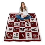 mississippi state bulldogs mickey mouse motif maroon white quilt blanket best selling