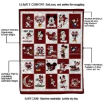 mississippi state bulldogs mickey mouse motif maroon white quilt blanket best selling