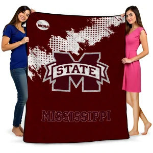 mississippi state bulldogs paint trail maroon quilt blanket best selling
