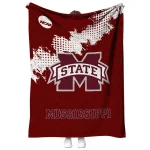 mississippi state bulldogs paint trail maroon quilt blanket best selling