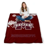 mississippi state bulldogs paint trail maroon quilt blanket best selling