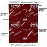 mississippi state bulldogs sketch lines maroon quilt blanket best selling