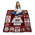 mississippi state bulldogs snoopy love maroon quilt blanket best selling