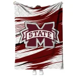mississippi state bulldogs wild lines maroon white quilt blanket best selling