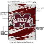 mississippi state bulldogs wild lines maroon white quilt blanket best selling