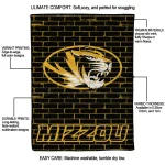 missouri tigers brick grid black quilt blanket best selling