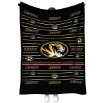 missouri tigers handdrawn stripes black quilt blanket best selling