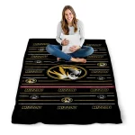 missouri tigers handdrawn stripes black quilt blanket best selling