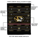 missouri tigers handdrawn stripes black quilt blanket best selling