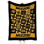 missouri tigers helmet heart black quilt blanket best selling