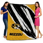 missouri tigers stroke art black white quilt blanket best selling