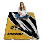 missouri tigers stroke art black white quilt blanket best selling